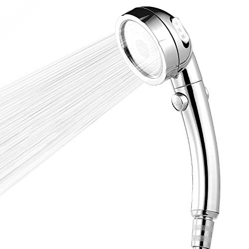 Shower Head,3 in 1 High Pressure Shower Head with ON/Off Pause Switch 3-Setting Water Saving Showerhead, handheld showerhead for Body Spray Chrome by imtfzct?Silver?
