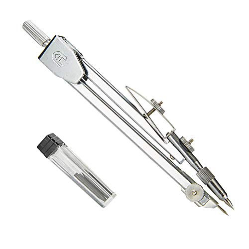 Drawing Compass Drawing Tools Kits Geometry School Set Math Geometry Kit Set Geometry Precision Tool for Drawing, Drafting, Math (Silver Compass)