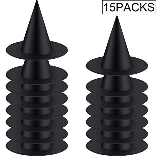 15 Packs Halloween Witch Hat Women Costume Hats Witch Costume Accessory for Halloween Carnival Party Black