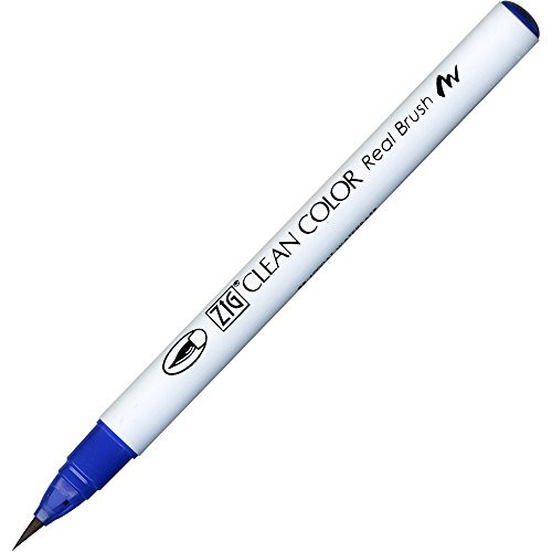 Kuretake ZIG Clean Color Real Brush Pen, Blue Ink