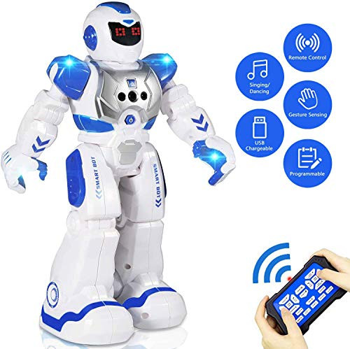 Aukfa Smart RC Robots for Kids Remote Control Robot for Boys, Programmable Gesture Sensing Robotic Toys Boys Singing Walking Dancing Robot Birthday Gift Present for Boys Kids