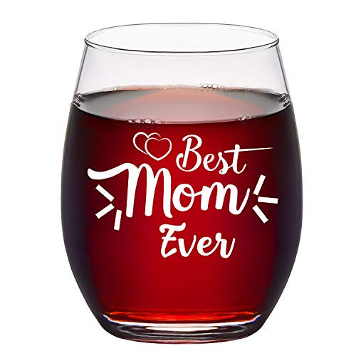 Mother's Day Gift - Best Mom Ever Stemless Wine Glass, Mom Wine Glass 15Oz - Birthday Gift, Mother's Day Gift for Women Mom Mother Wife from Daughter Son Husband Mother's Day Gift - Best Mom Ever Stemless Wine Glass, Mom Wine Glass 15Oz - Birthday Gift, Mother's Day Gift for Women Mom Mother Wife from Daughter Son Husband
