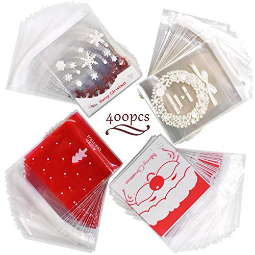 Christmas Cookie Treat Bags -WENTS Candy Bags Self Adhesive Clear Cookie Bags Trick Cellophane Treat Bags for Party Gift Supplies 4 Styles Christmas Cookie Treat Bags -WENTS Candy Bags Self Adhesive Clear Cookie Bags Trick Cellophane Treat Bags for Party Gift Supplies 4 Styles