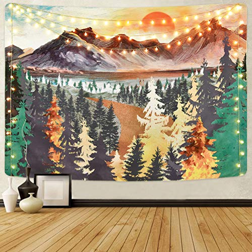 Mountain Tapestry Sunset Tapestries Forest Trees Tapestry Nature Landscape Art Tapestry Wall Hanging for Room(51.2 x 59.1 inches) Mountain Tapestry Sunset Tapestries Forest Trees Tapestry Nature Landscape Art Tapestry Wall Hanging for Room(51.2 x 59.1 inches)