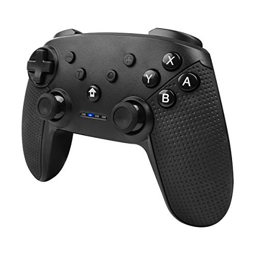 Wireless Switch Game Controller for Nintendo Switch, POWTREE Remote Bluetooth Gamepad Joypad Joystick with Dual Shock, Supports Nintendo Switch/Switch Lite, Windows PC, Android System, and PS3, Black