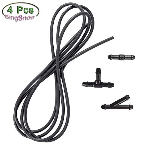 BingSnow Windshield Washer Nozzle Hose Kit, Universal 3 Meters Washer Fluid Hose with 3 Pcs Hose Connectors Suitable for Most Windshield Washer Nozzle Installation BingSnow Windshield Washer Nozzle Hose Kit, Universal 3 Meters Washer Fluid Hose with 3 Pcs Hose Connectors Suitable for Most Windshield Washer Nozzle Installation