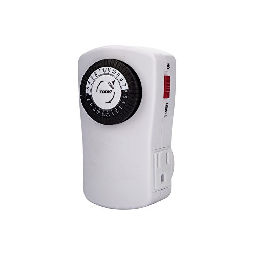 NSi Industries TORK 405B Easy-Set Heavy-Duty Indoor 15-Amp 24-Hour Mechanical Plug-In Appliance Timer - - Compatible with Incandescent/Compact Fluorescent/LED - Features 2 Outlet Receptacles