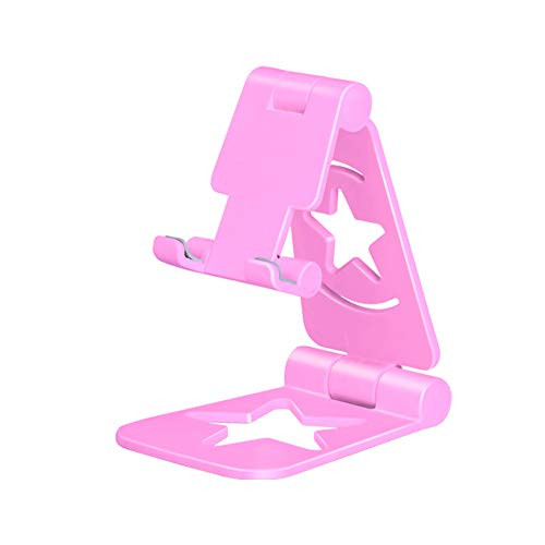 MYLB Phone Stand for Desk - Foldable Tablet Stand Multi-Angle Pocket Desktop Holder Cradle (Pink)