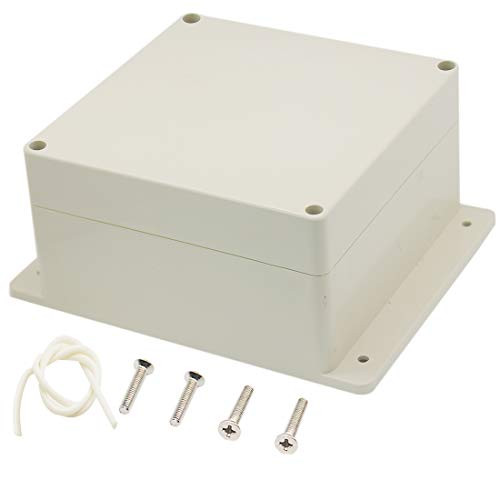 Zulkit Junction Box ABS Plastic Dustproof Waterproof IP65 Universal Electrical Boxes Project Enclosure Gray with Fixed Ear 6.3" x 6.3" x 3.5" (160 x 160 x 90mm)