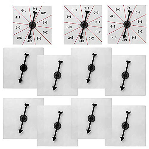 10 PCS Clear Transparent Spinners Dry Erase Math Game Spinner with Rotating Arrow for Teaching and Party Games