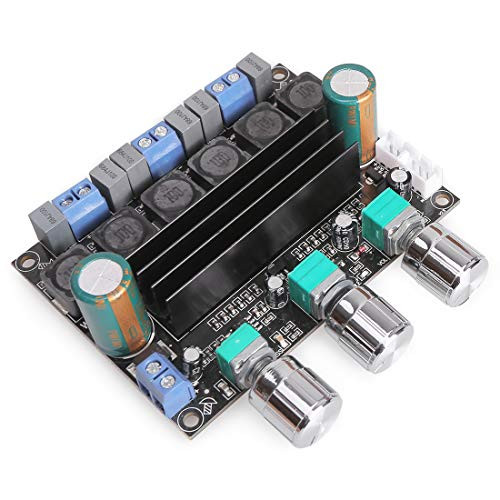 DAMGOO 2.1 Channal Amplifier Board, 50Wx2+100W Dual TPA3116 HiFi Chip Stereo Audio Amplifier Subwoofer DC10-25V Digital 2.1 Amp Module Volume Adjustment Knob