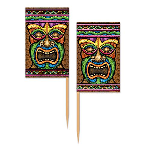 Beistle Tiki Picks, 2 1/2-Inch, Multicolor 50 pieces