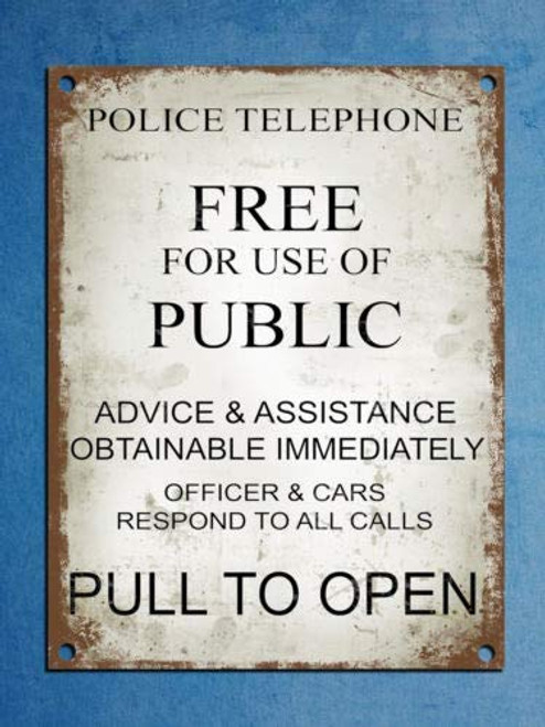 Metal tin Sign 8x12 inches Metal Plaque Retro Vintage Style Police Phonebox Tardis Dr Who Wall Door Sign Metal tin Sign 8x12 inches Metal Plaque Retro Vintage Style Police Phonebox Tardis Dr Who Wall Door Sign