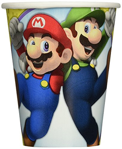 Amscan 581554 Super Mario Brothers  Cups  Party Favor,  9 oz.