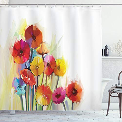 Ambesonne Flower Shower Curtain, Gerbera Bouquets Romantic Floral Arrangement Blossom Side of The Nature, Cloth Fabric Bathroom Decor Set with Hooks, 84" Long Extra, Orange Yellow Ambesonne Flower Shower Curtain, Gerbera Bouquets Romantic Floral Arrangement Blossom Side of The Nature, Cloth Fabric Bathroom Decor Set with Hooks, 84" Long Extra, Orange Yellow
