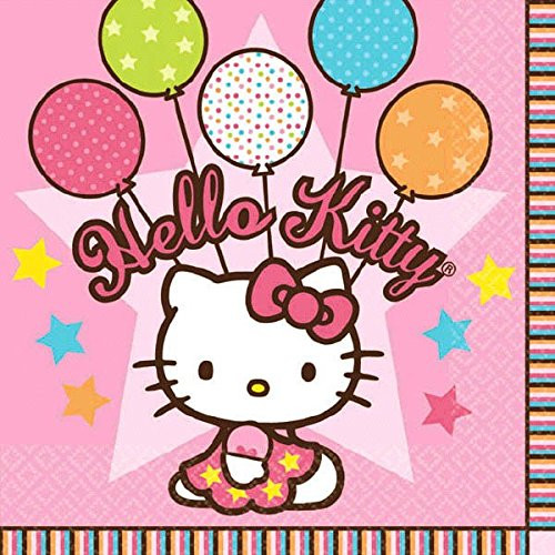 Amscan Beverage Napkins | Hello Kitty Balloon Dreams Collection | Party Accessory