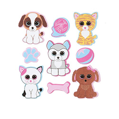 Darice, 18 Piece, Ty Beanie Boo Foam Sticker, Pets Theme
