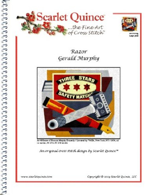 Scarlet Quince MUR003lg Razor by Gerald Murphy Counted Cross Stitch Chart, Large Size Symbols