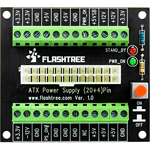 flashtree 24/20-pin ATX DC Power Supply Breakout Board Module
