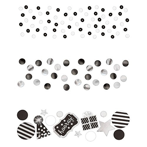 Amscan 360216 Poppers Value Pack Confetti 1.2 oz. Black and White