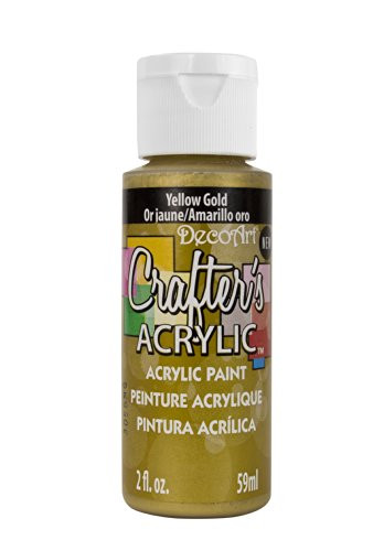 DecoArt DCA146-3 Crafter's Acrylic Paint, 2-Ounce, Yellow Gold