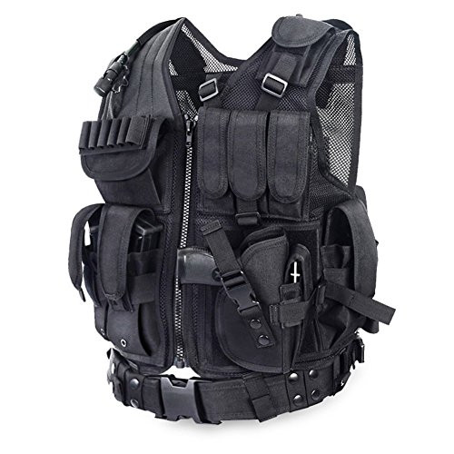vAv YAKEDA Outdoor Tactical Military Vest Airsof Vest for Men (Black-1)