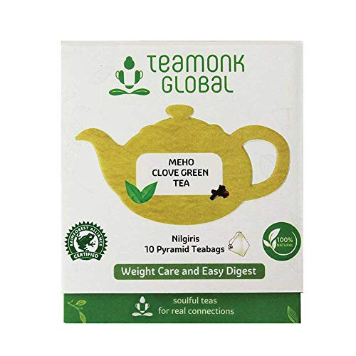 Teamonk Meho Nilgiri Clove Green Tea Bags - 10 Teabags | Premium Green Tea | Weight Loss Tea | Slimming Tea | Helps Improve Digestion | Natural Clove Tea | No Additives