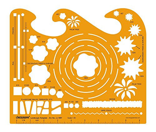 Landscape Template Drafting and Design Templates Stencil Symbols Technical Drawing Scale 1:50