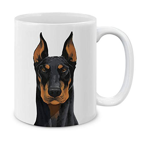 MUGBREW Cute Black Rust Doberman Pinscher Dog Full Portrait Ceramic Coffee Mug Tea Cup, 11 OZ MUGBREW Cute Black Rust Doberman Pinscher Dog Full Portrait Ceramic Coffee Mug Tea Cup, 11 OZ