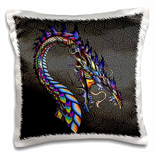 3D Rose Mithozantus-Rainbow Dragon Fantasy Art Design Pillowcase, 16" x 16"