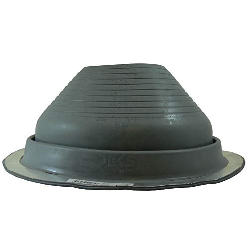 #7 (DF107G) Round Gray EPDM Flexible Pipe Flashing Dektite (fits OD Pipe Sizes 6" - 11") Boot: - Metal Roof Jack Pipe Boot - Metal Roofing Pipe Flashing - Deks Dektite