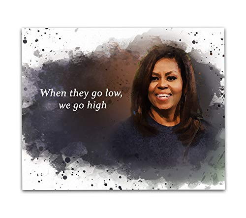Michelle Obama Quote Wall Art, 8"x10" Un framed Art Print - Iconic Black History Former First Lady Obama Classroom Wall Décor, Ideal for Girls, Women, Librarians, Historians and Teachers