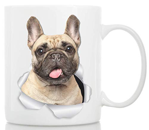 Loveable French Bulldog Mug - Ceramic French Bulldog Cofee Mug - Perfect French Bulldog Gifts - Funny Cute French Bulldog Dog Coffee Mug for Dog Lovers (11oz)