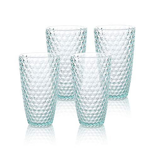 Laguna Beach Tall Tumbler Teal, 19oz, set of 4, Shatterproof Tritan drinking glasses, Dishwasher safe plastic Tumblers - Unbreakable Glassware for indoor and Outdoor Use, BPA free Laguna Beach Tall Tumbler Teal, 19oz, set of 4, Shatterproof Tritan drinking glasses, Dishwasher safe plastic Tumblers - Unbreakable Glassware for indoor and Outdoor Use, BPA free