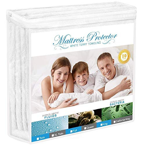 Adoric Mattress Protector, Waterproof Mattress Protector, Premium Mattress Cover Cotton Terry Surface-Vinyl Free (Twin XL)