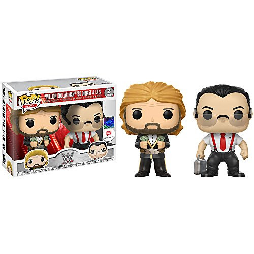 Funko 'Million Dollar Man' Ted DiBiase & I.R.S (Walgreen's Exclusive) POP! WWE x WWE Vinyl Figure + 1 Official WWE Trading Card Bundle