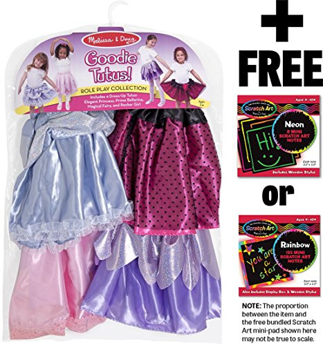 Melissa & Doug Goodie Tutus Role Play Costume Scratch Art Mini-Pad Bundle [85465]