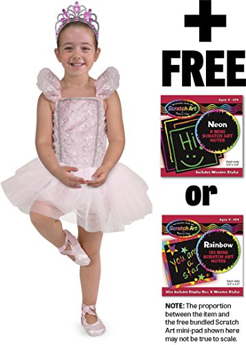 Melissa & Doug Ballerina: Role Play Costume Set Scratch Art Mini-Pad Bundle [85045]
