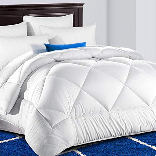 TEKAMON All Season Queen Comforter Summer Cool Soft Quilted Down Alternative Duvet Insert with Corner Tabs, Fluffy Reversible Collection for Hotel, Snow White, 88 x 88 inches TEKAMON All Season Queen Comforter Summer Cool Soft Quilted Down Alternative Duvet Insert with Corner Tabs, Fluffy Reversible Collection for Hotel, Snow White, 88 x 88 inches