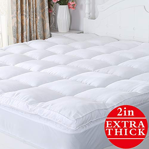 Naluka Mattress Topper Twin Size 2inch Thick Pillow top Mattress Cover Down Alternative Quilted Luxury Microfiber Mattress Pad?39''x75''