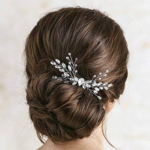 Yean Wedding Hair Comb Crystal Rhinestone Bridal Headpiece Fashion Hair Accessories for Brides and Bridesmaids (Silver) Yean Wedding Hair Comb Crystal Rhinestone Bridal Headpiece Fashion Hair Accessories for Brides and Bridesmaids (Silver)