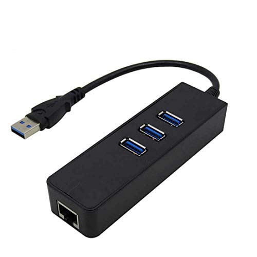 3-Port USB 3.0 Hub, USB C to Ethernet Adapter 3 Port, Converter LAN Wired USB Network Adapter, with 10/100/1000 Gigabit Ethernet Adapter Converter