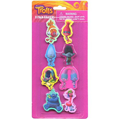 Trolls Shaped Erasers (8 Count)