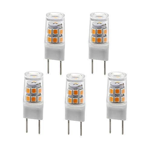 G8/GY8.6 LED Light Bulb 3 Watts Warm White - G8 Base Bi-pin Xenon JCD Type LED 120V 20W Halogen Replacement Bulb,Under-Cabinet Light.Pack of 5 (Warm White)
