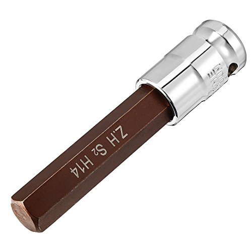 uxcell 1/2" Drive x 14mm Hex Bit Socket, Standard Metric, S2 and Cr-V Steel