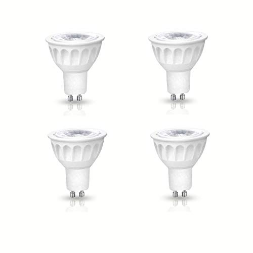 GU10 Led, 6W dimmable GU10 Led Bulb, 50W GU10 Halogen Equivalent, 500LM, 40° Beam Angle, GU10 Spot Light for All Track Lights or recessed Light Bulbs (4 Packs) (Warm White)