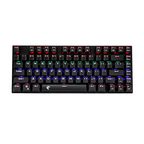 60% Mechanical Gaming Keyboard, E-Element Z88 with Brown Switches, Rainbow LED Backlit, Water Resistant, Compact 81 Keys Anti-Ghost, Black