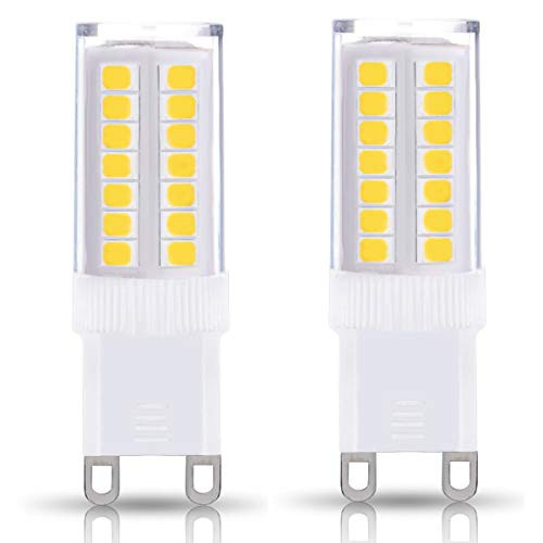 G9 LED Light Bulbs, 5W (40W Halogen Equivalent), 400LM, Daylight White (6000K), G9 Base, G9 Daylight White Bulbs for Home Lighting (2 Pack) - Not Dimmable G9 LED Light Bulbs, 5W (40W Halogen Equivalent), 400LM, Daylight White (6000K), G9 Base, G9 Daylight White Bulbs for Home Lighting (2 Pack) - Not Dimmable