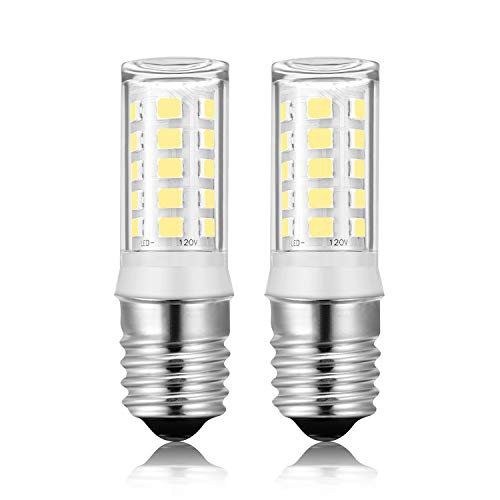 E17 LED Bulbs 4W Daylight White 6000K for Over Counter Microwave Ovens, 35W 40W Halogen Bulb Equivalent, Non-Dimmable E17 LED Light Bulb, 400lm, AC120V (Pack of 2) E17 LED Bulbs 4W Daylight White 6000K for Over Counter Microwave Ovens, 35W 40W Halogen Bulb Equivalent, Non-Dimmable E17 LED Light Bulb, 400lm, AC120V (Pack of 2)
