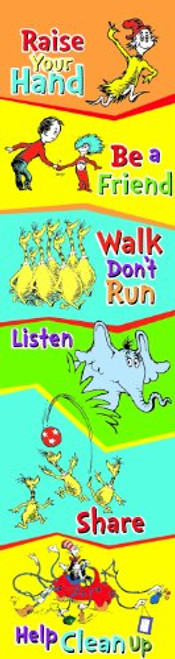 Eureka Dr. Seuss Back to School Classroom Rules Poster Door Decoration, 12'' x 45''